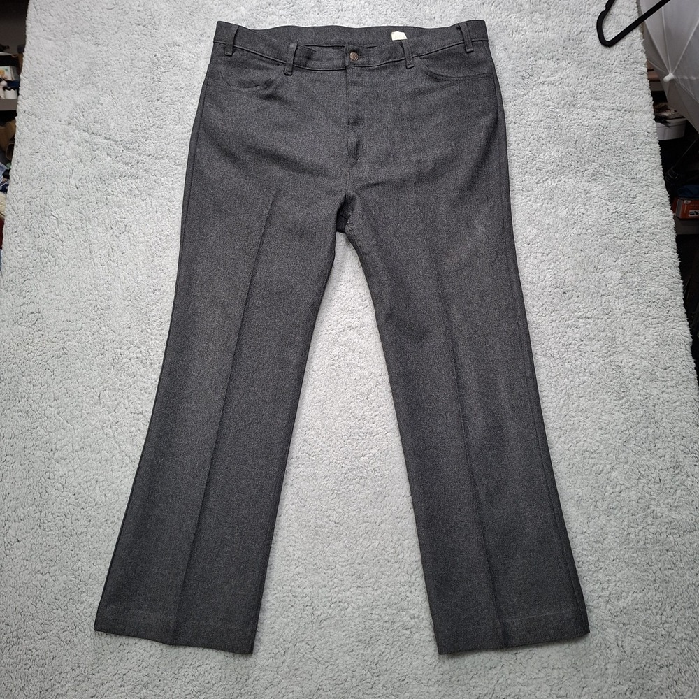 Vintage Levis 517 Bootcut Pants Dacron Polyester Black Gold Label Mens 44x32 USA